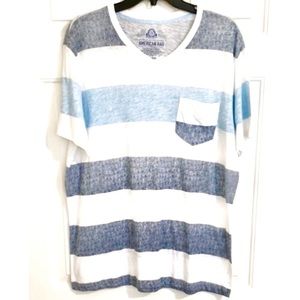 Men’s Striped V-neck T Shirt
